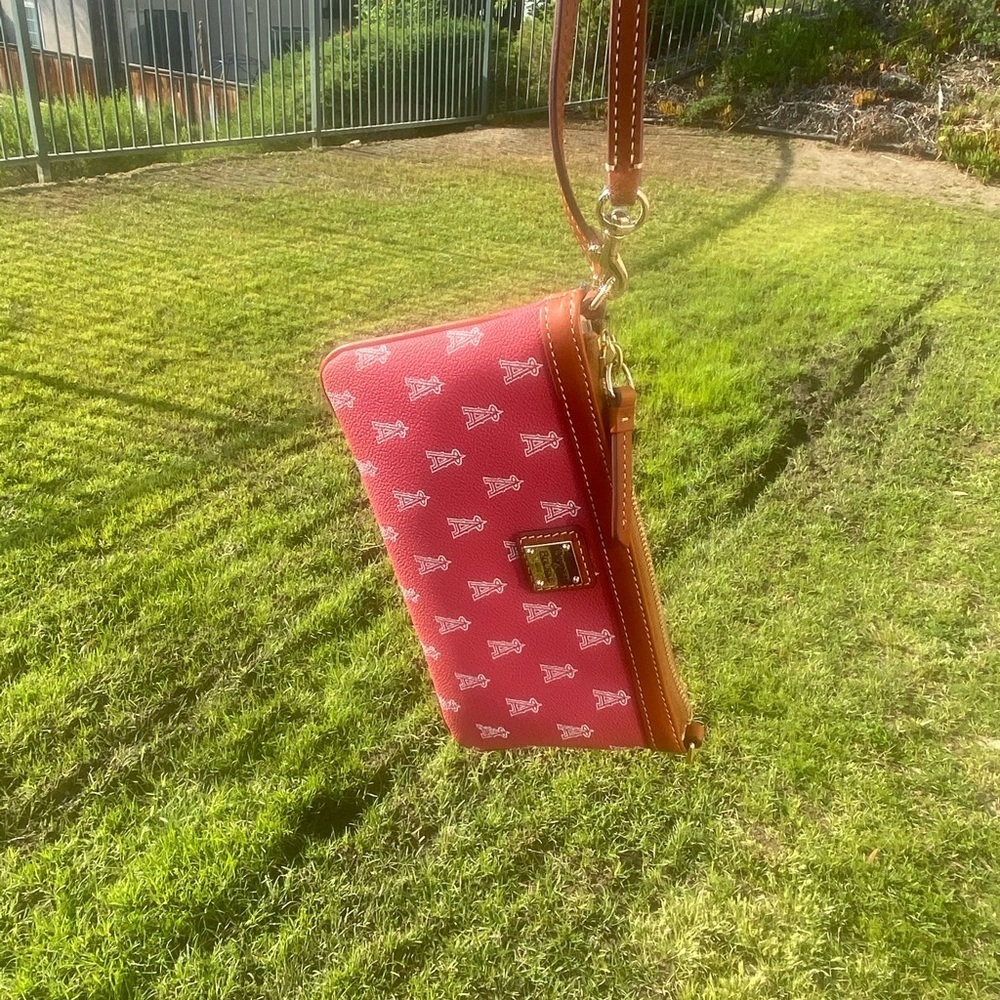 Dooney & Bourke Red Clutch with Leather Trim - Picture 12 of 15